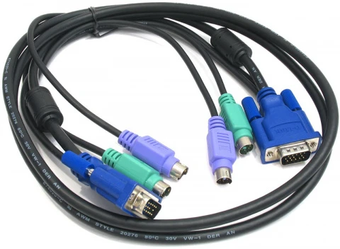Кабель для KVM переключателей D-Link <DKVM-CB5> (PS/2+PS/2+VGA15M), 4,5 м. 