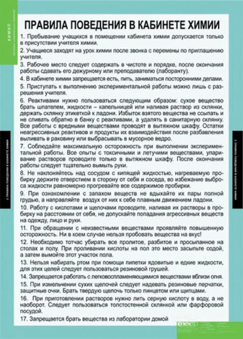 Комплект таблиц <Основы химических знаний. Правила проведения лабораторных работ>