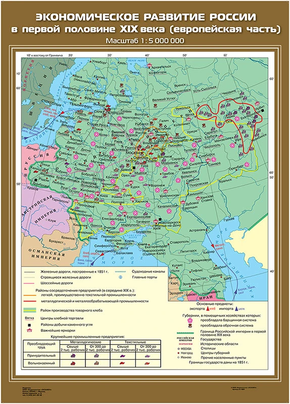 Карты демонстрационные «История России. XIX в» 8 класс