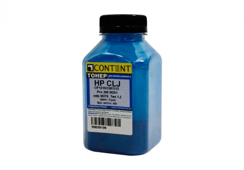 Тонер HP CLJ CP1215/CM1312/Pro 200 M251/mfp M276, 45 гр, синий, Тип 1.2, Content